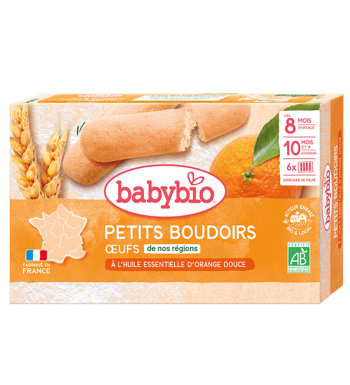 BABYBIO Petits Boudoirs à l’huile Essentielle d’orange Douce 120G