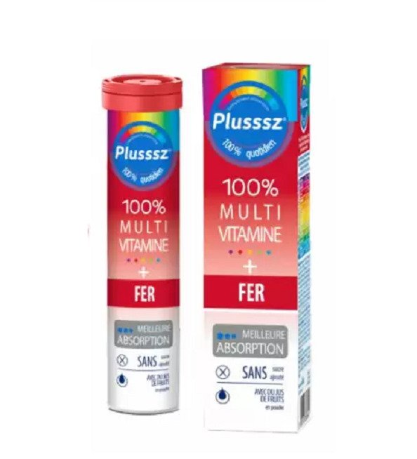 PLUSSSZ Multivitamine + Fer Plusssz 20 Comprimés Effervescents PLUSSSZ Multivitamine + Fer Plusssz 20 Comprimés Effervescents