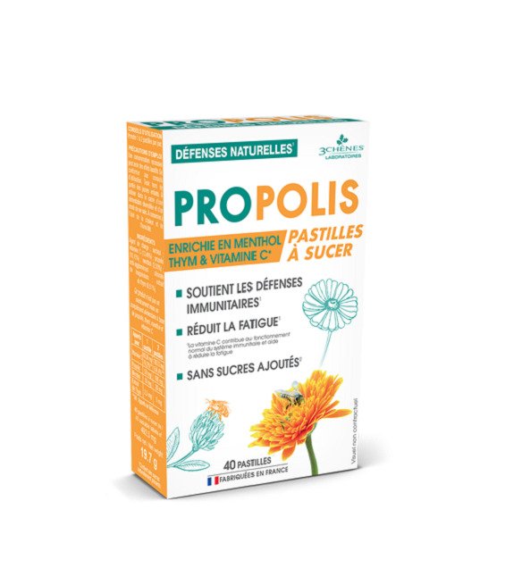 3Chenes Propolis Pastilles a sucer Boite de 40 Pastilles 3Chenes Propolis Pastilles a sucer Boite de 40 Pastilles
