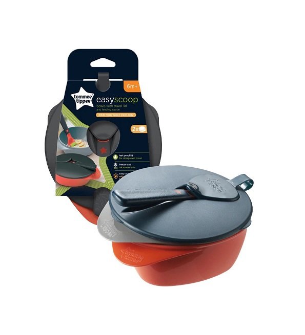 Tommee Tippee 2 Bols avec Couvercle et Cuillère Tommee Tippee 2 Bols avec Couvercle et Cuillère