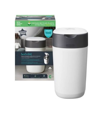 Tommee Tippee Poubelle à Couches Anti-Odeur Twist & Click- Blanc