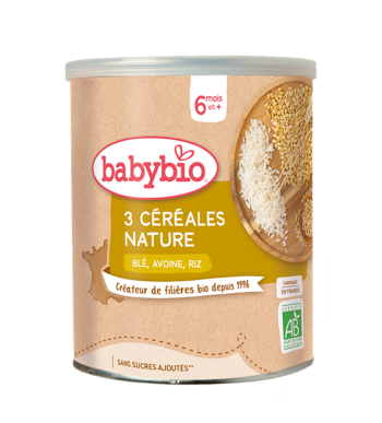 BABYBIO 3 CEREALES NATURE 220G