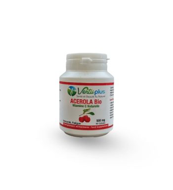 VERTU PLUS ACEROLA BIO VITAMINE C NATURELLE 500 MG 60 GÉLULES
